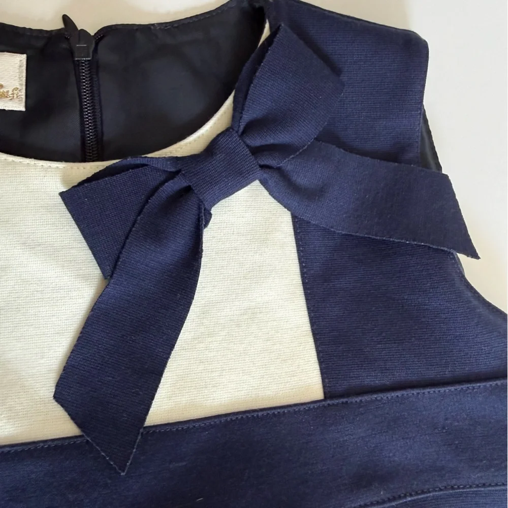 Le Belle Navy and Cream Colorblock Dress Toddler Girl size 6